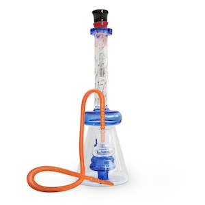 Wavy Neck Glass Waterpipe with Percolator 24cm