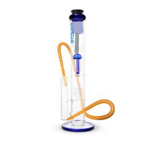 Triple Percolator Straight Base Glass Waterpipe with Ice Catcher 40cm