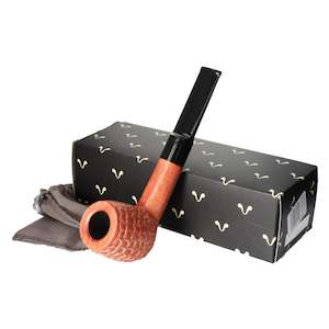 Wooden Smoking Pipes: Wooden Textured Billiard Smoking Pipe 14cm