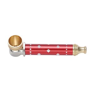 Metal Smoking Pipes: Dokha Colored Brass Metal Smoking Pipe 7.6cm