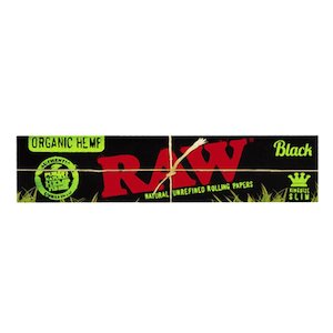 Rolling Papers: RAW ORGANIC BLACK Unrefined King Size Slim Rolling Papers