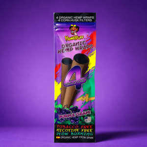 Blunt Hemps Wraps: Honey Puff Organic Hemp Wrap -Purple Grape (4pk)