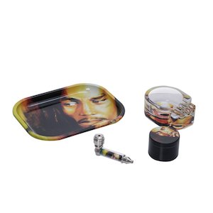 Shishaglass 4 in 1 Complete Smoking Set Box (Pipe,Grinder,Ash Tray,Rolling Tray)