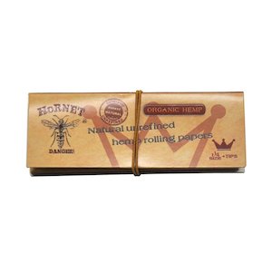 Hornet Organic Hemp Brown Rolling Papers 1 1/4 + Tips