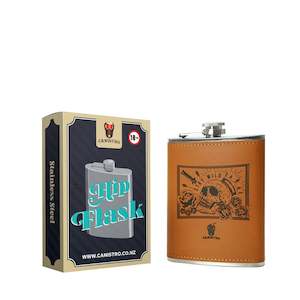 Liquor Accessories: Hip Flask Leather 8oz