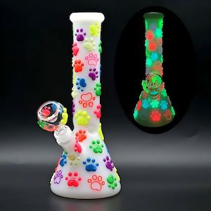 Glass Waterpipes 18mm: Shisha Glass Noctilucent Dog Paws Shisha Pipe Vase 25cm