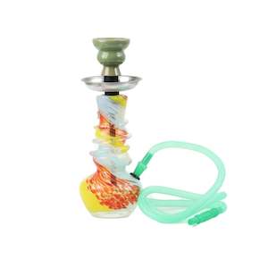 ST5 Coloured Twister Triple Round Base Glass Waterpipe 20.3cm
