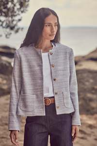 Sale: The Gabrielle Jacket in Chambray Blue