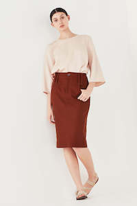 Outlet: The Ada Skirt in Burnt Sienna