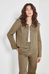 The Livingston Jacket in Olive Denim