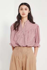 Sale: The Miller Blouse in Scarlet Gingham