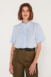 Ava Blouse in Cornflower Stripe