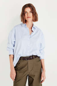 The Baildon Shirt in Chambray Stripe