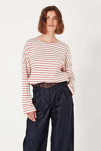 All: The Olsen Tee in Scarlet/Ivory Stripe