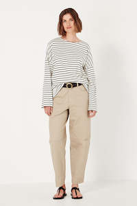 The Olsen Tee in Black/Ivory Stripe