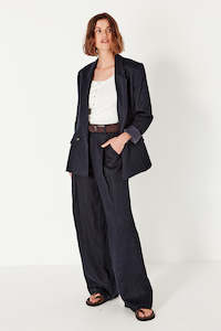 The Selbourne Trouser in Navy Linen