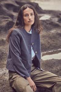 All: The Gabrielle Jacket in Navy Boucle