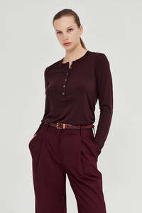 Staples: The Harris Henley in Plum