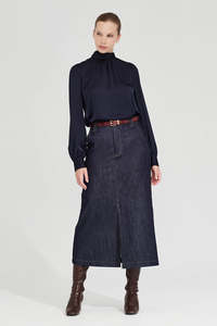 The Dryden Skirt in Indigo Denim