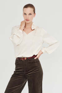 All: The Patti Blouse in Pearl