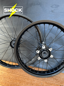 Aftermarket Electric Dirt Bike Parts: Surron Ultra Bee 21″ Front & 18″ Rear Wheel Rim Hub Set