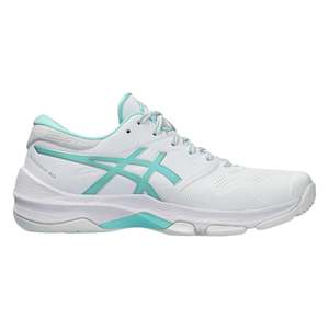 Women Sneakers: .ASICS WOMEN GEL-NETBURNER 20 (D) BIO NETBALL SHOES - WHITE ILLUMINATE MINT - (1072A099-100) - G20 - R2L17