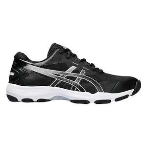 Women Sneakers: .ASICS WOMEN GEL-NETBURNER ACADEMY 9 NETBALL SHOES - BLACK/WHITE/SILVER - (1072A098-001) - GN4 - R2L17