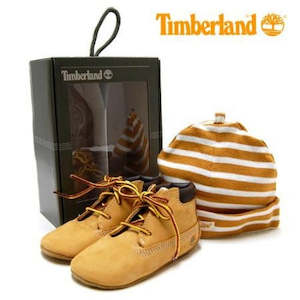 Baby Infants: Timberland Infant Baby Crib Booties with Hat Set - (TB09589R) - Wheat - R1L9