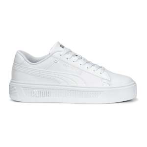 Women Sneakers: .Puma Womens Smash Platform V3 WHITE/SILVER - (390758 01) - PF3- R1L5