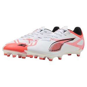 Sports: .PUMA ULTRA 5 PLAY FG/AG Unisex Adults Football Boots - White/Black/Glowing Red - (108169-01) - GLR - R2L17