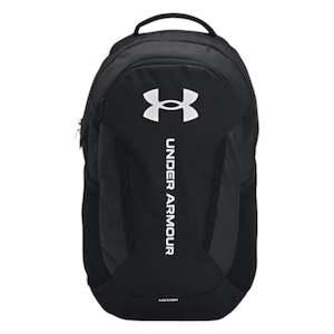 Accessories: .Under Armour Hustle 6.0 BackPack Black/Black/White - (1384672 002)