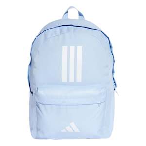 Bags Backpacks: .ADIDAS CLASSIC BACK-TO-SCHOOL 3-STRIPES BACKPACK - BLUE/WHITE - (IS7045) - F