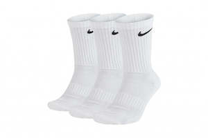 Socks: Nike Unisex Everyday Cotton Cushion Crew 3pk - (SX7664 100,SX6842-100) - F