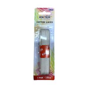 Kniter Brand Durable Cotton Beige Flat Shoe Laces 130 cm (1 Pair) - F