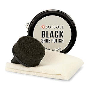 .Sof Sole BLACK Shoe Shine Kit Polish with Sponge Applicator and Shine Cloth 43g&hellip;