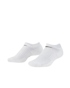 .Nike Unisex Everyday Cushion No Shows Socks 3pk - (SX7673 100) - F