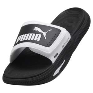 Men Slides Jandals: .Puma Softride Slide 24 Velcro - BLACK/WHITE - (395431-02) - S73 - R2L14