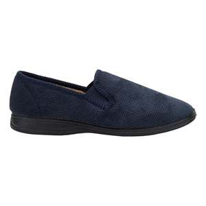 .Grosby Mens Richard Navy Memory Foam Slippers - NAVY - (145660) - RH - F