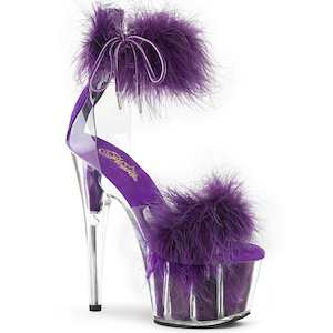 Pole Dance Heels: ADORE-724F Clear-Purple Fur/M