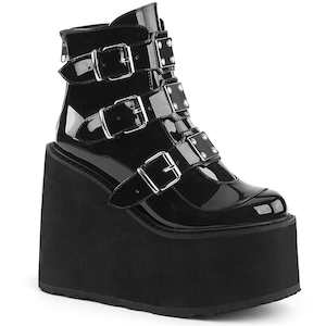 Festival Rave Footwear: SWING-105 Black Patent