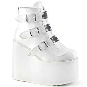 Festival Rave Footwear: SWING-105 White Vegan Leather