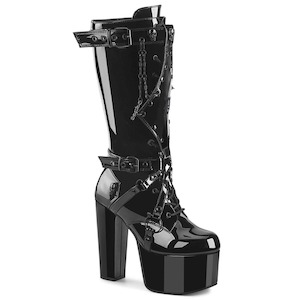 Alternative Knee High Boots: TORMENT-218 Black Patent