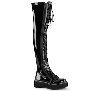 Alternative Thigh High Boots: EMILY-375 Black Patent