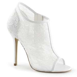 Drag Queen Shoes: AMUSE-56 Ivory Lace-Mesh