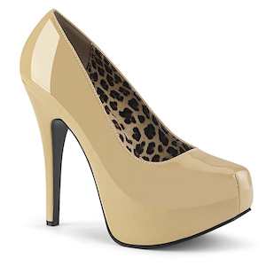 Drag Queen Shoes: TEEZE-06W Cream Patent