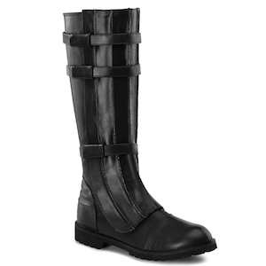 Pole Dance Knee Boots: WALKER-130 Black Pu