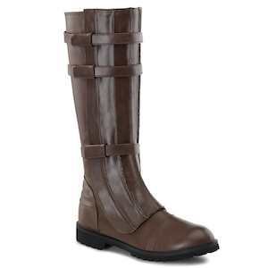Pole Dance Knee Boots: WALKER-130 Brown Pu
