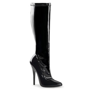 Fetish Boots: DOMINA-2000 Black Stretch Patent