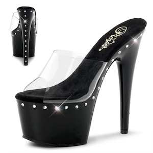Pole Dance Slides: ADORE-701LS Clear/Black