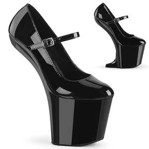 Pole Dance Pumps: CRAZE-880 Black Patent/Black